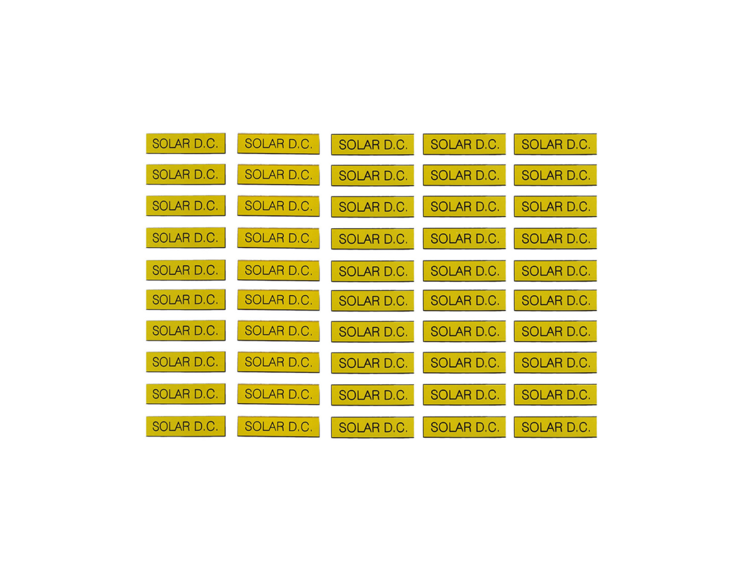 Solar Label Kit - Solar DC Yellow for Conduit x 50 - Solar Mart